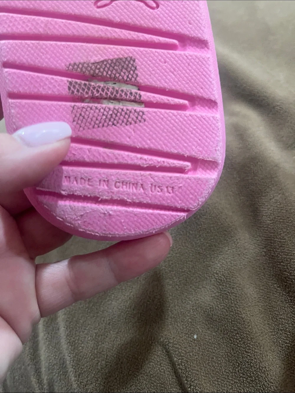 Puma Kids Pink Slides with Rainbow Tie-Dye Strap